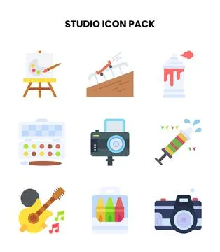 Studio Flat Graphics Icons Pack Иллюстрация