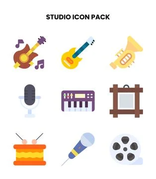 Studio Flat Graphics Icons Pack Иллюстрация