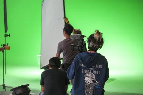 Studio, gaffer, adjustment, scene, lighting Stock Photos
