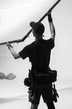 Studio, gaffer, adjustment, scene, lighting Stock Photos