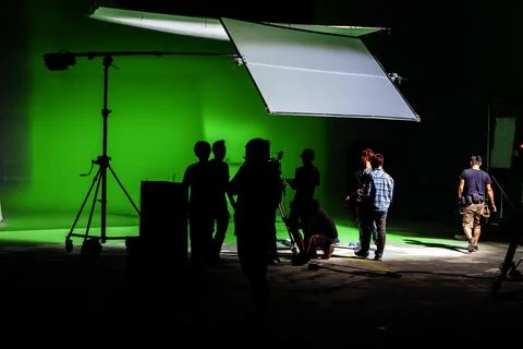 Studio, gaffer, adjustment, scene, lighting Stock Photos