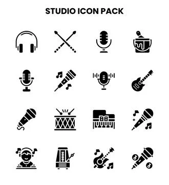 Studio Glyph Design Icons Pack Иллюстрация