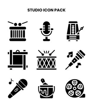 Studio Glyph Graphics Icons Pack Stock Illustration