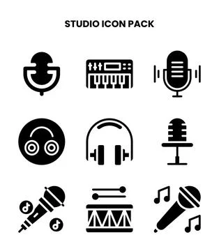 Studio Glyph UI Icons Pack Illustrazione stock