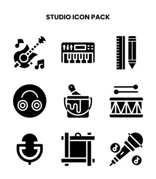 Studio Glyph UI Icons Pack Stock Illustration