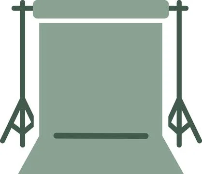 Studio green background screen stand flat icon Иллюстрация