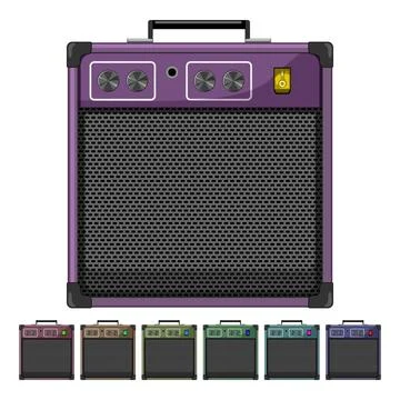 Studio guitar amplifier cartoon vector graphic Illustrazione stock