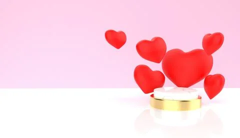 Studio heart podium Stock Illustration