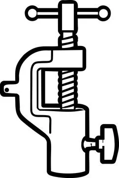 Studio heavy duty clamp holder line art icon Stock Illustration