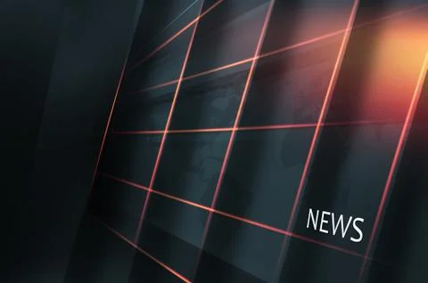 Studio High Tech Display Screen with Multiple Grid Lines and News Section Illustrazione stock