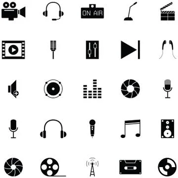 Studio icon set Illustrazione stock