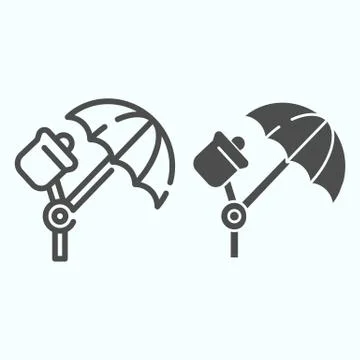 Studio illumination line and solid icon. Studio lights vector illustration Illustrazione stock