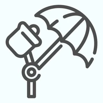 Studio illumination line icon. Studio lights vector illustration isolated on Illustrazione stock