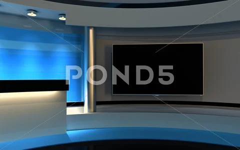 Blue Studio. Tv Studio. News studio. The perfect backdrop for any green  screen or chroma key video or photo production. 3d render. 3d visualisation  - Stock Image - Everypixel