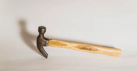 Studio image of a old used hammer Foto stock