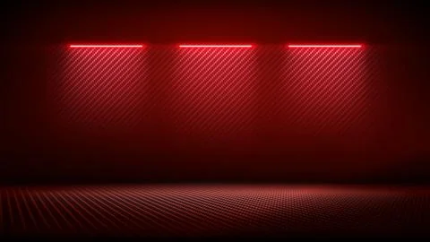 Studio interior carbon fiber texture. Modern fiber textured red black interior 스톡 일러스트