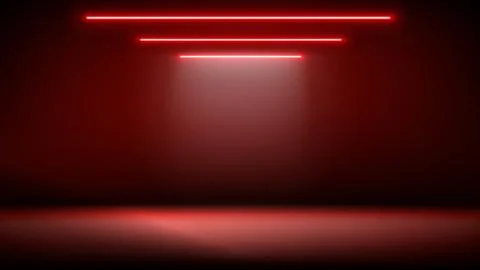 Studio interior, stage with neon, led lighting. Background, backdrop mounting Stock Illustration
