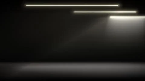 Studio interior, stage with neon, led lighting. Dark background, backdrop Stock Illustration