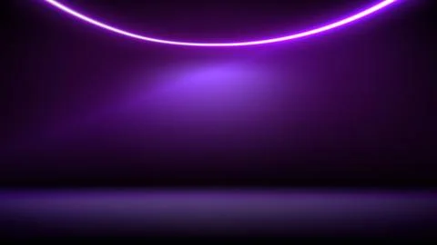 Studio interior, stage with neon, led lighting. Background. Modern pink backdrop Stock Illustration