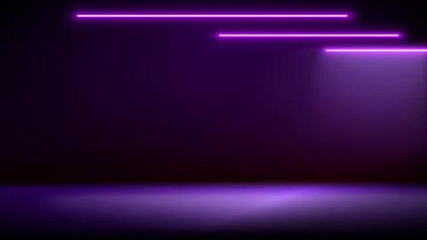 Studio interior, stage with neon, led lighting. Background. Modern pink black Stock Illustration