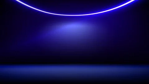Studio interior, stage neon, led lighting. Background. Backdrop mounting product Stock Illustration
