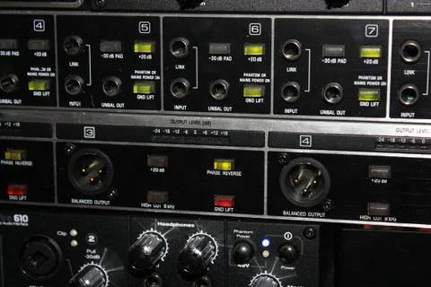 Studio knobs Stockfoto's