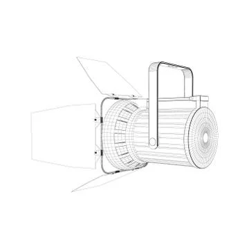 Studio lamp.  Vector outline illustration. 库存插图