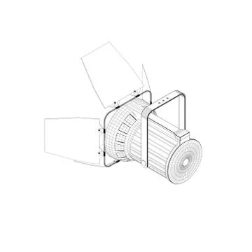 Studio lamp. Vector outline illustration.3d isometric style. Иллюстрация