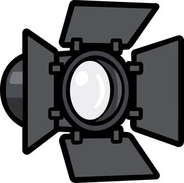 Studio light barn doors flag modifier icon Stock Illustration