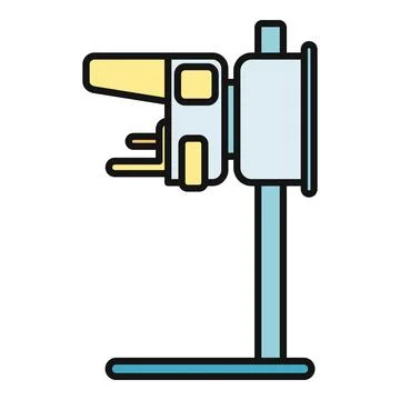 Studio light equipment on stand icon design Stock Illustration