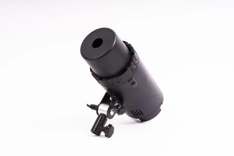 Studio light flash lamp closeup on white background isolated Foto stock