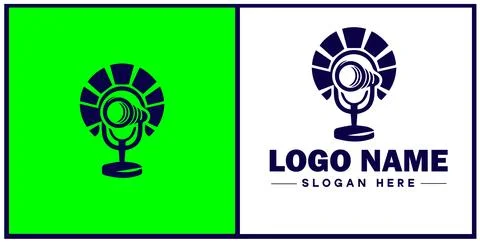 Studio light icon Photography light Studio lamp Lighting fixture flat logo .. Illustrazione stock