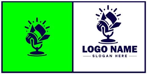Studio light icon Photography light Studio lamp Lighting fixture flat logo .. Stock Illustration