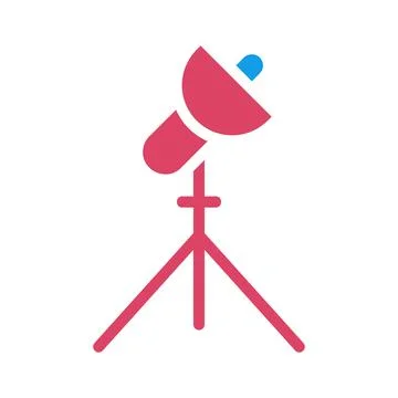 Studio Light Icon with Tripod in Pink and Blue Stock Illustration