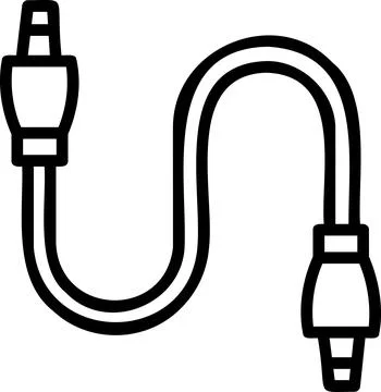 Studio Light Power Connector Line Icon Stock Illustration
