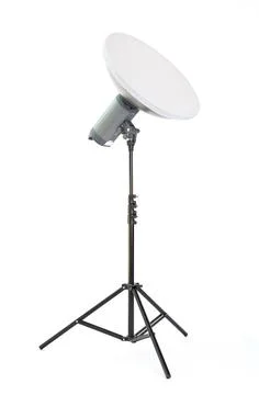 Studio light on stand isolated Stock Photos