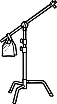 Studio light stand sandbag weight line art icon Stock Illustration