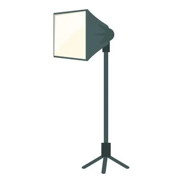Studio light standing on tripod illuminating object Stock Illustration