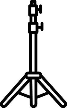 Studio Light Tripod Stand Line Icon Иллюстрация