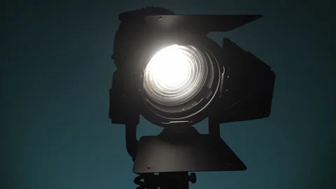 Studio Light Turning Towards Camera. Stock Footage 260340493