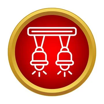 Studio lighting equipment icon on a red background Stock Illustration