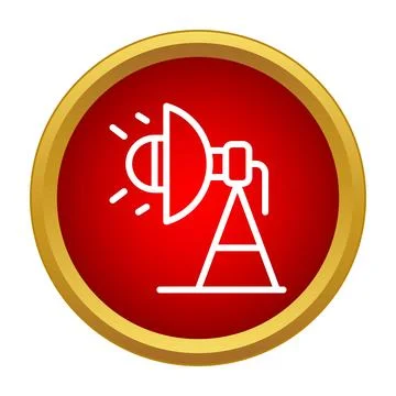 Studio lighting equipment icon on red background 스톡 일러스트