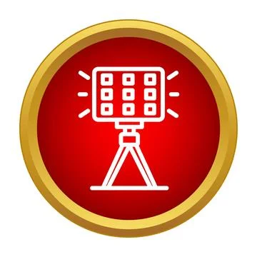 Studio lighting equipment with led panel spotlight icon Stock Illustration