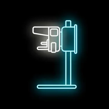 Studio lighting equipment with neon glow effect Иллюстрация