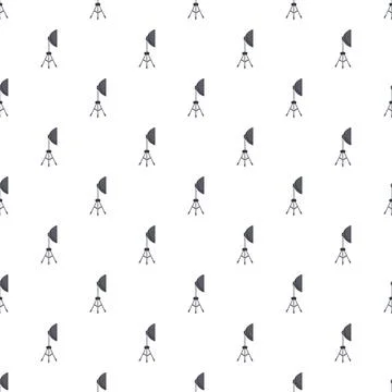 Studio lighting equipment seamless pattern on white background Stock Illustration