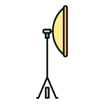 Studio lighting equipment with softbox reflector on tripod Stock Illustration