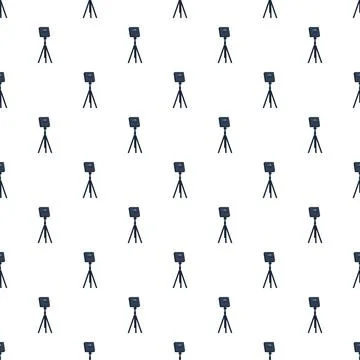 Studio lighting equipment on tripod pattern background イラスト素材