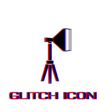 Studio lighting icon flat Stock Illustration