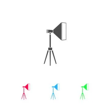 Studio lighting icon flat Stock Illustration