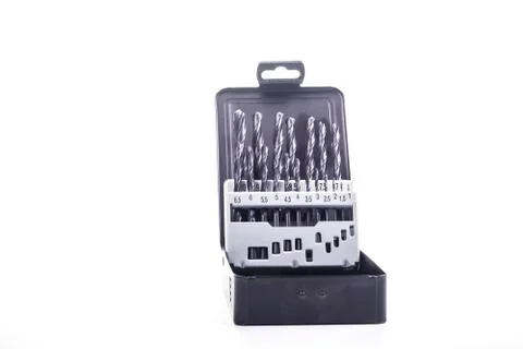 Studio lighting. in a metal case there are several pieces of dark color. Set. Stockfoto's